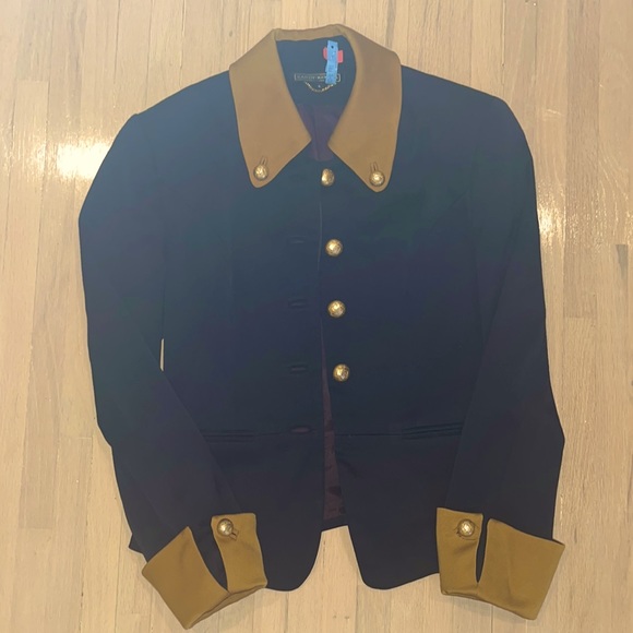 Randy Kemper Jackets & Blazers - Randy Kemper Navy and Gold Detailed Blazer
